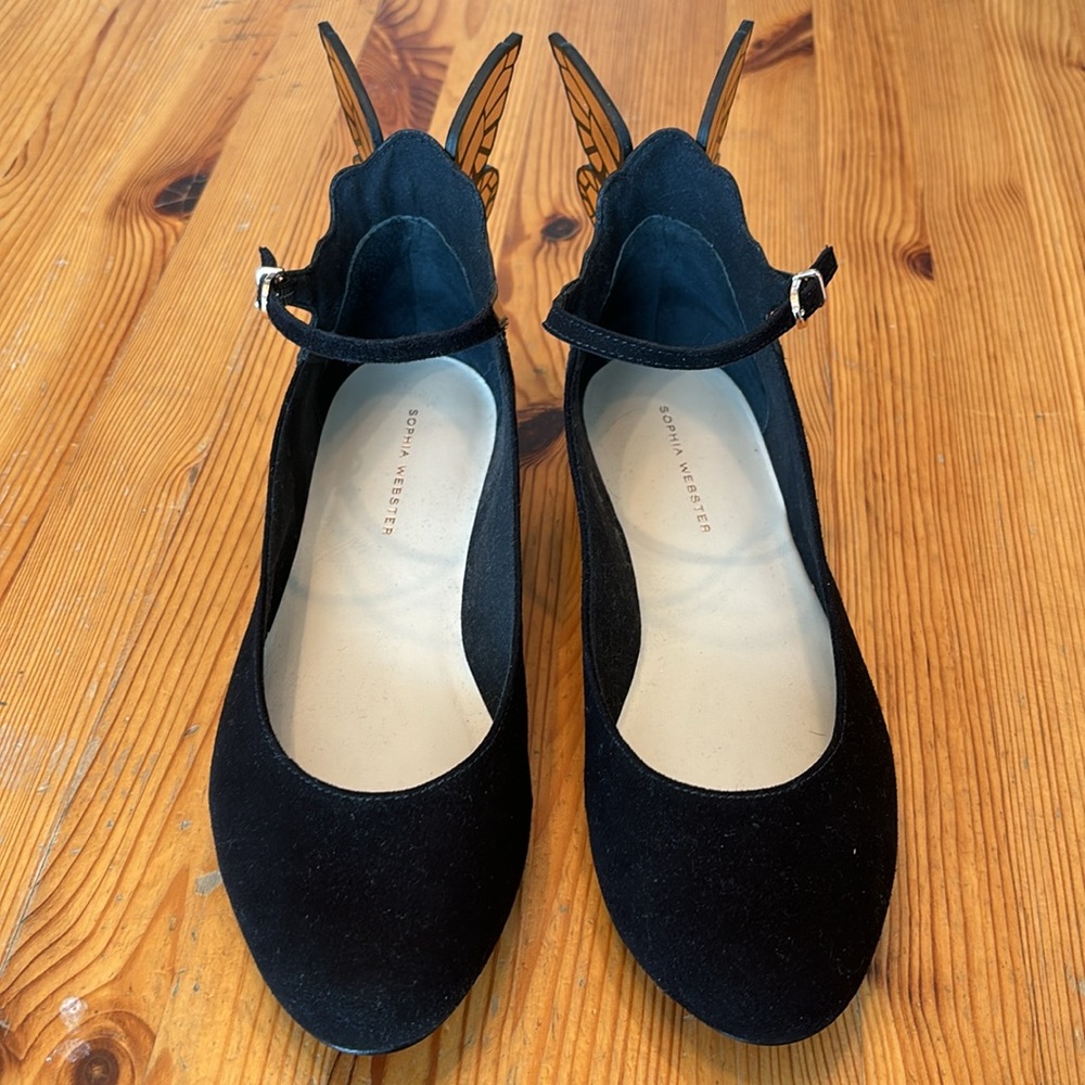 Sophia Webster black ballet butterfly wing flats - Picture 3 of 9